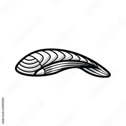 Design a minimalist sushi logo featuring an abstract fish silhouette.  The logo should be modern and sleek, capturing the essence of Japanese cuisine.