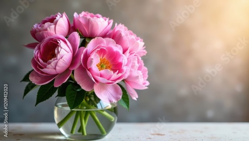 Wallpaper Mural Freshly picked pink peonies and roses in a vase, petals, rose Torontodigital.ca