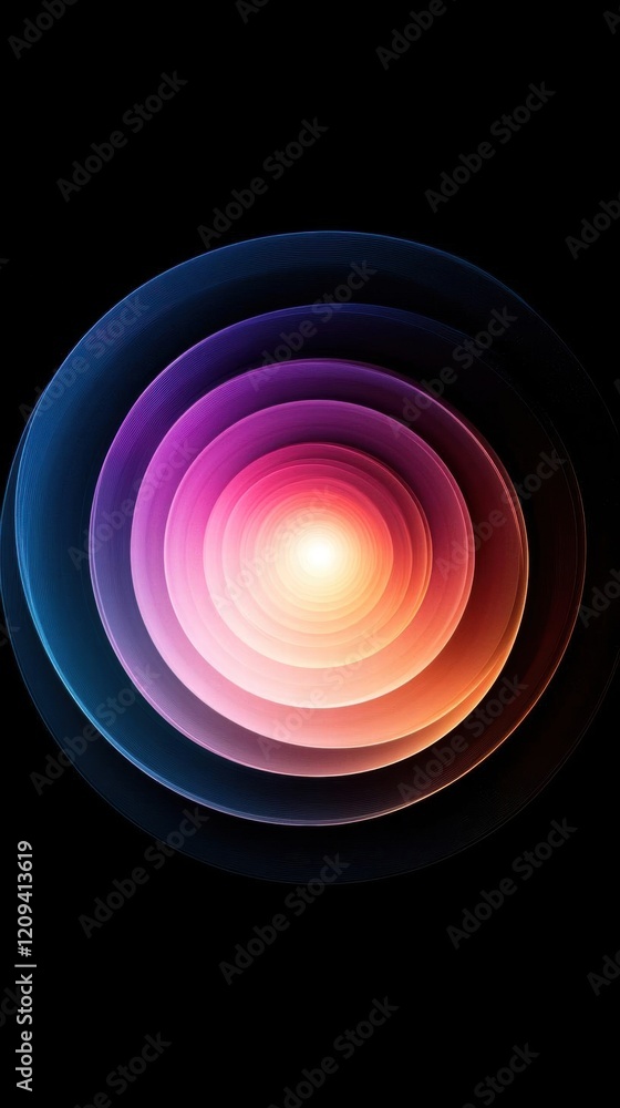 Naklejka premium Concentric Circles of Color: A Visual Journey Inward