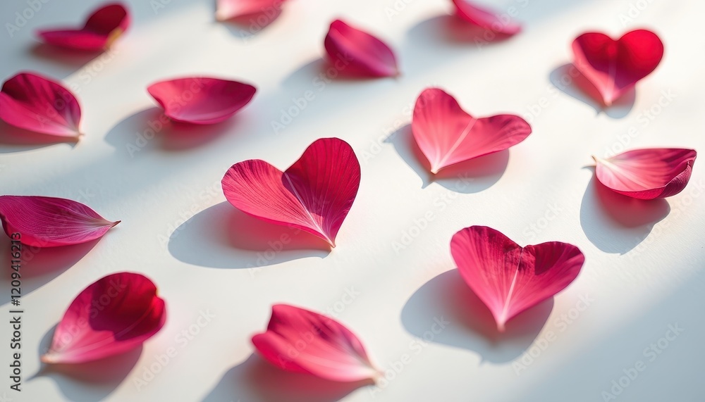 Vibrant Red Rose Heart Arranment on a Pure White Surface Vibrant Red Rose Heart Arranment on a Pure White Surface