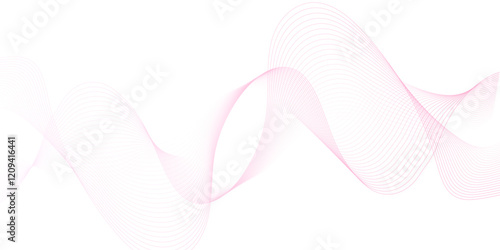 pink wave curve lines banner background design. Abstract soft wave lines dynamic flowing pink light isolated background. Vector Illustration of the pink pattern of lines. Black stripes on white .