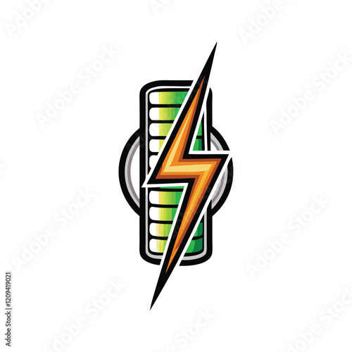 A modern, linear vector logo design featuring a stylized lightning bolt with a dynamic, energized flash. The design should convey speed, power, and innovation.