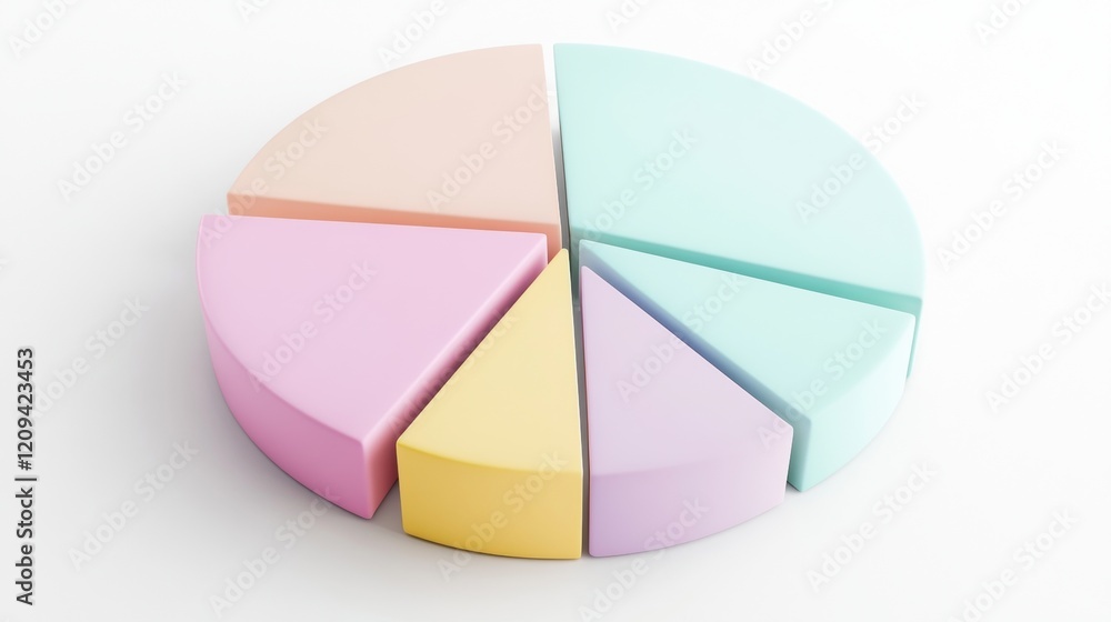 Obraz premium Elegant Circular Pie Chart with Pastel Shades and Distinct Slices