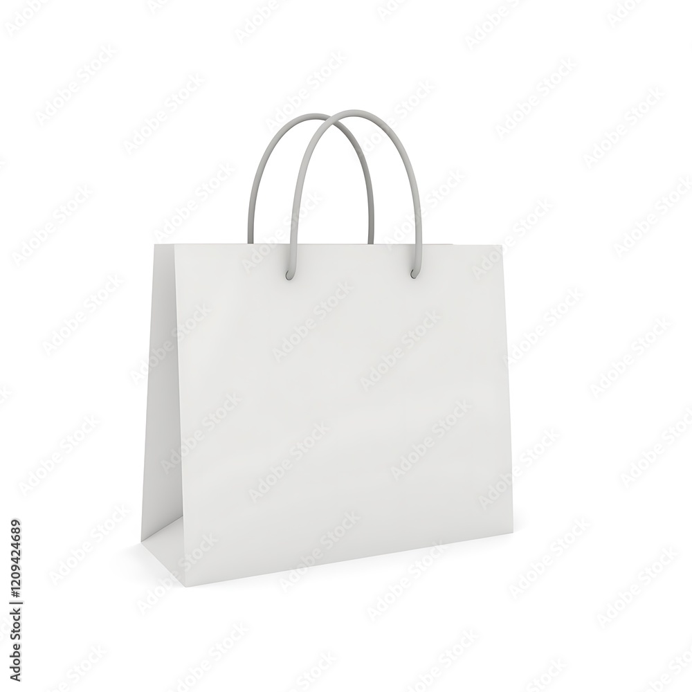 Blank White Paper Shopping Bag Mockup for Branding Blank White Paper Shopping Bag Mockup for Branding