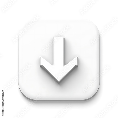 Free Download Download Button Icon 3d White Square Design - GFXLoad