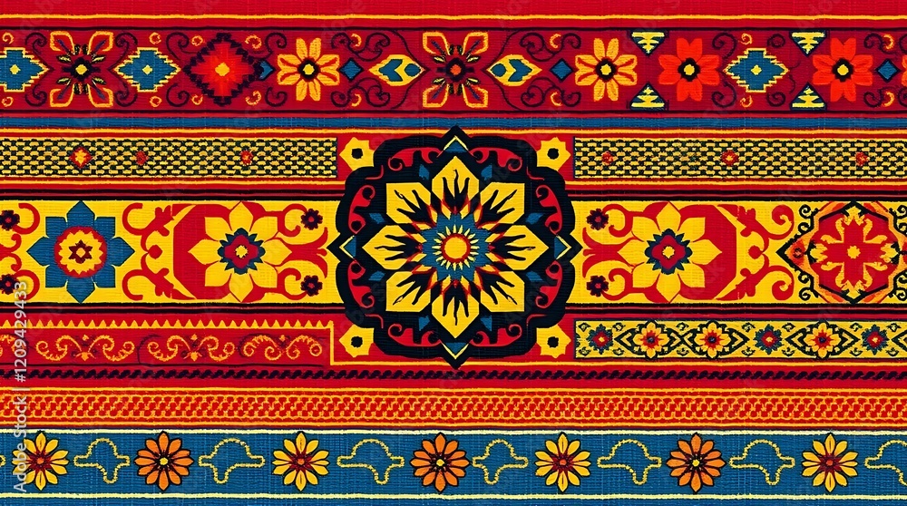 closeup colorful fabric with traditional patterns, textiles, fashion, culture, woven fabric closeup colorful fabric with traditional patterns, textiles, fashion, culture, woven fabric