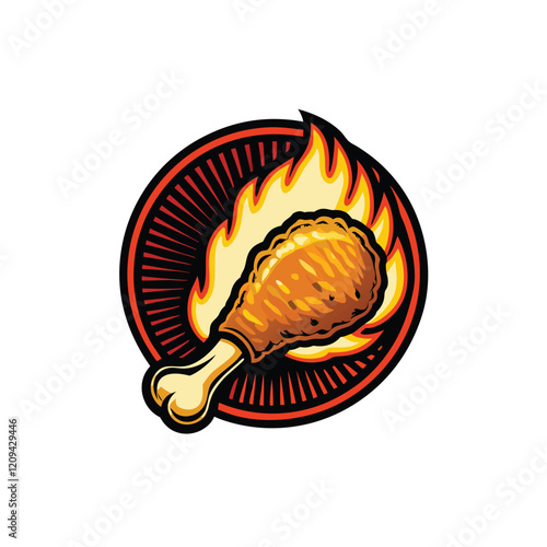 Design a logo featuring the letters "EF" engulfed in flames, conveying the concept of "hot and crispy" food.