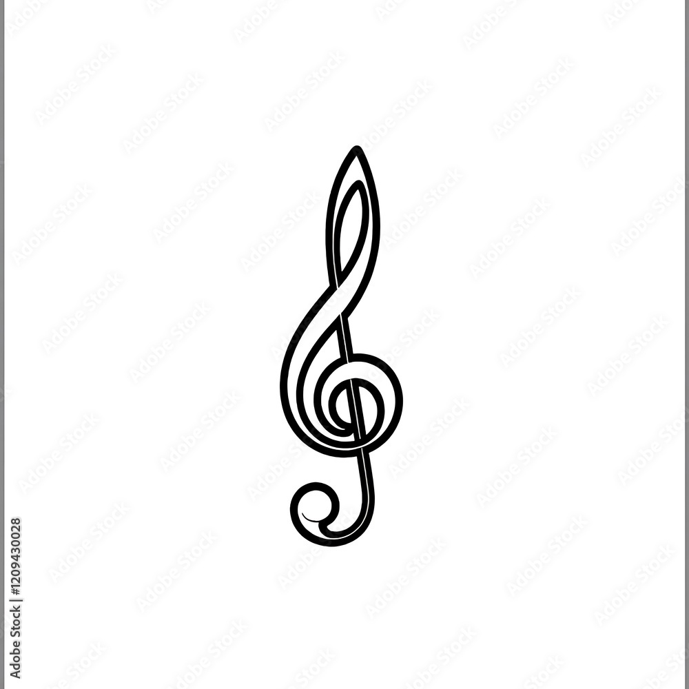 Simple Treble Clef Music Note Graphic Design Simple Treble Clef Music Note Graphic Design