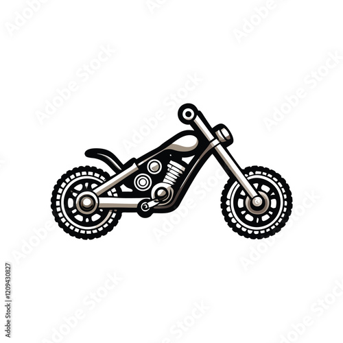 A stylized icon depicting a motorbike silhouette formed entirely by a wrench.