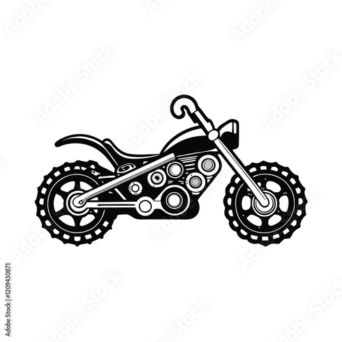 A stylized icon depicting a motorbike silhouette formed by a wrench, symbolizing the power and mechanical nature of motorcycles.