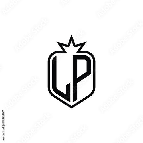 LP monogram logo design letter text name symbol monochrome logotype alphabet character simple logo