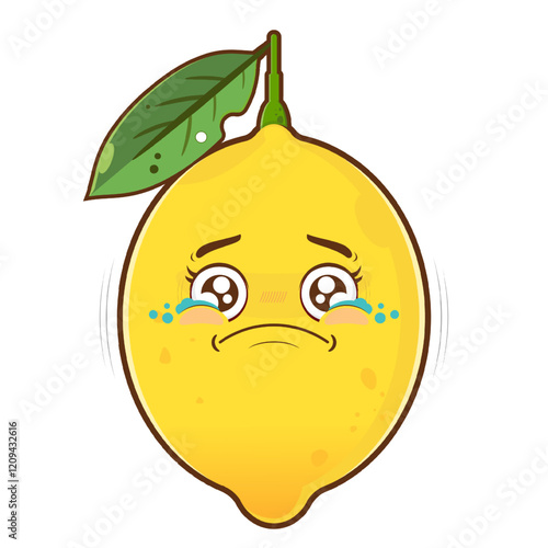lemon crying face cartoon cute