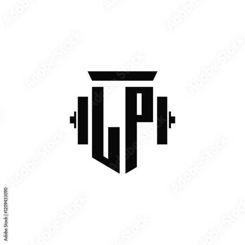 LP monogram logo design letter text name symbol monochrome logotype alphabet character simple logo