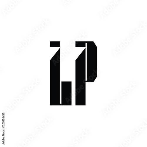 LP monogram logo design letter text name symbol monochrome logotype alphabet character simple logo