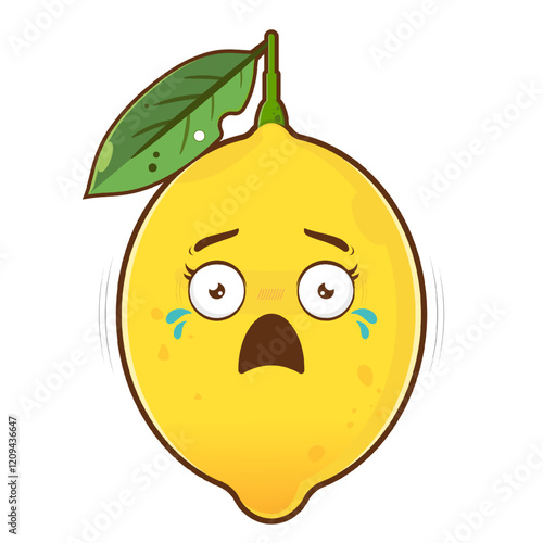 lemon scared face cartoon cute