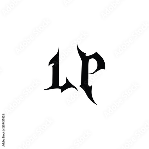 LP monogram logo design letter text name symbol monochrome logotype alphabet character simple logo