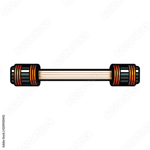 A sleek, minimalist barbell in a clean, white studio setting, showcasing its simplicity and functionality for fitness enthusiasts.