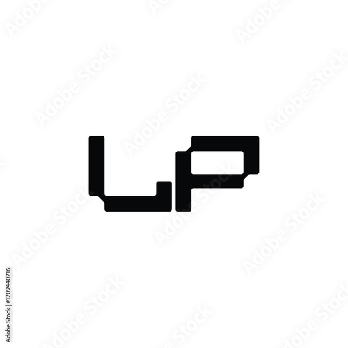 LP monogram logo design letter text name symbol monochrome logotype alphabet character simple logo