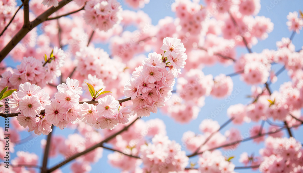 Cherry blossom canopy in vibrant springtime, nature's harmony Cherry blossom canopy in vibrant springtime, nature's harmony