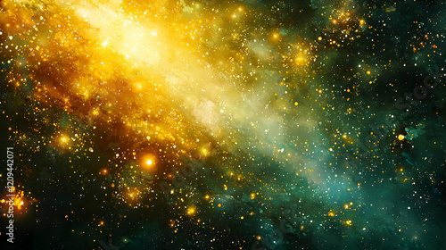 Golden Galaxy: Celestial Dust & Nebula Dance photo