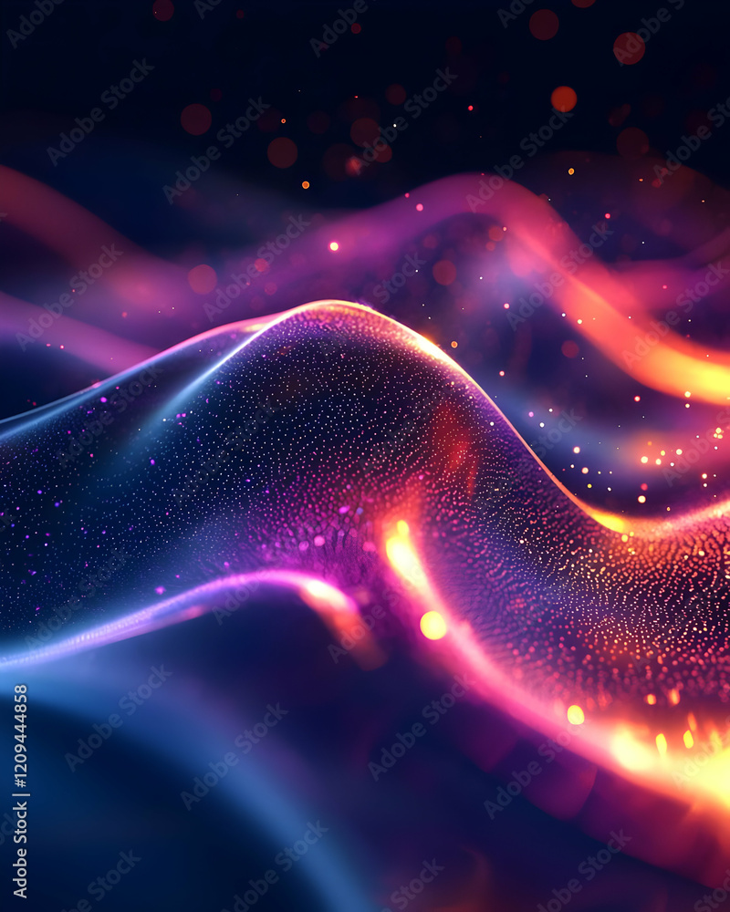 Glowing Particles Flow Dynamically in Abstract Space