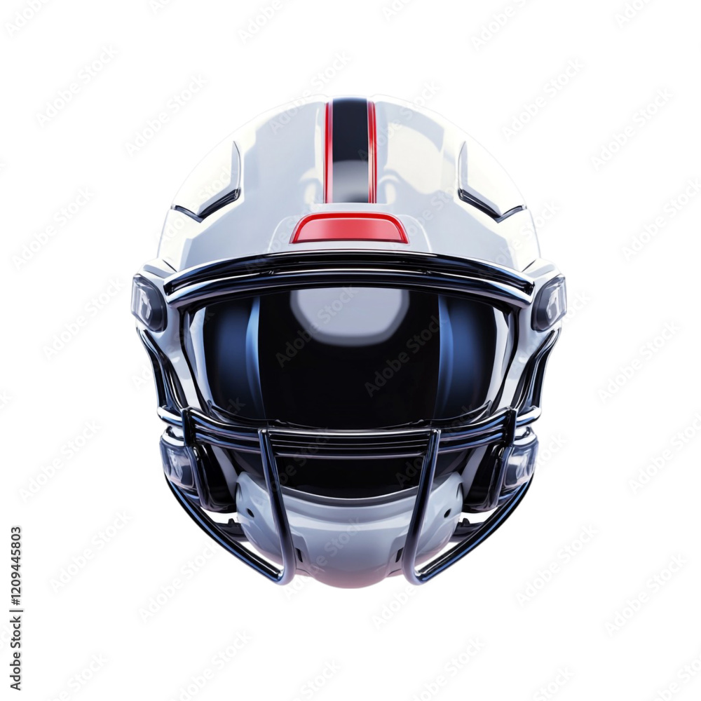 Fototapeta premium American Football Helmet White Red Black Design Sport Safety Gear