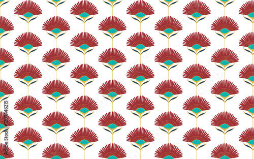 Art Deco Circle Fan Pattern Illustration Vector Background