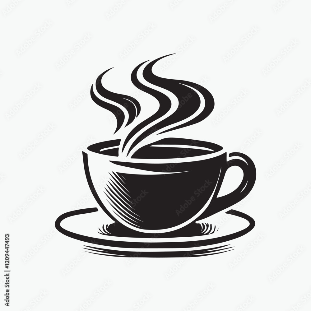 Obraz premium coffee or tea drink cup vector logo 