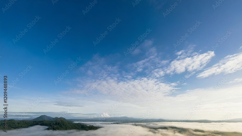 広々とした快晴の青空 雲 背景素材 チラシ・バナー・動画素材 AI生成素材 広々とした快晴の青空 雲 背景素材 チラシ・バナー・動画素材 AI生成素材