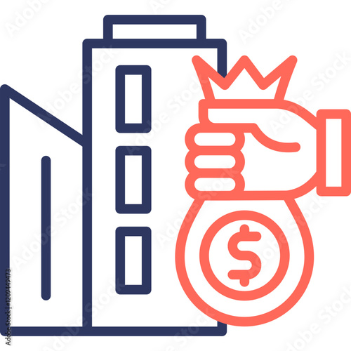 Venture Capital line color icon