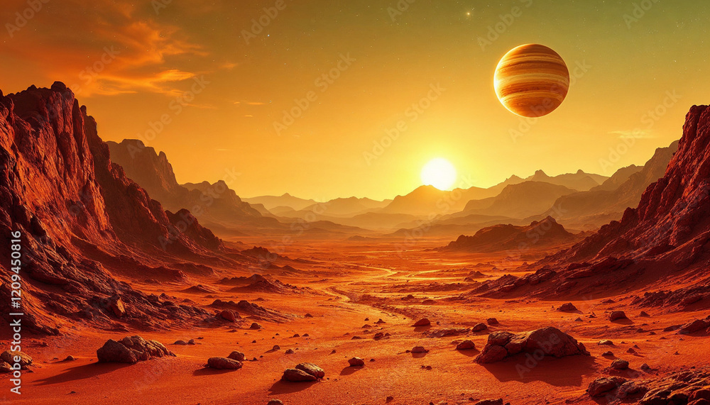 Naklejka premium sunrise over the mountains