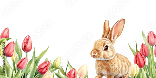 Cute Rabbit on White Background