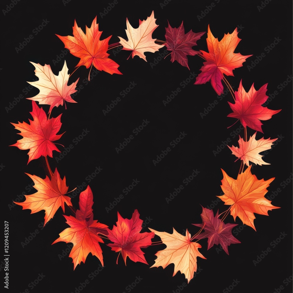 Fall Festival Flyer Template with Creative Colorful Maple Leaves and Floral Elements Fall Festival Flyer Template with Creative Colorful Maple Leaves and Floral Elements