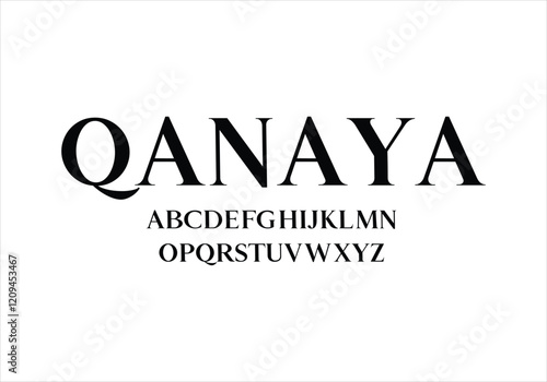 Qanaya font for logo and headline. Isolated vector typeset