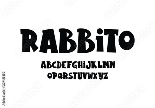 Rabbito font for logo and headline. Isolated vector typeset