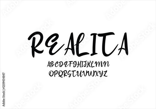 Realita font for logo and headline. Isolated vector typeset