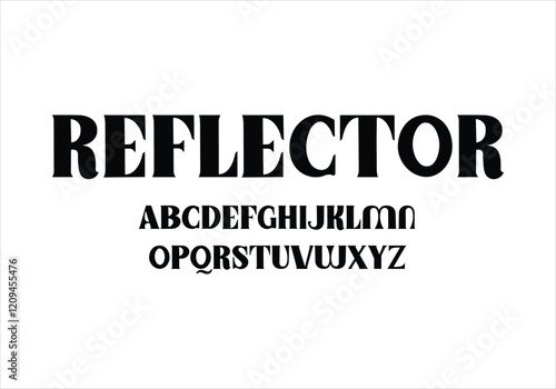 Reflector font for logo and headline. Isolated vector typeset