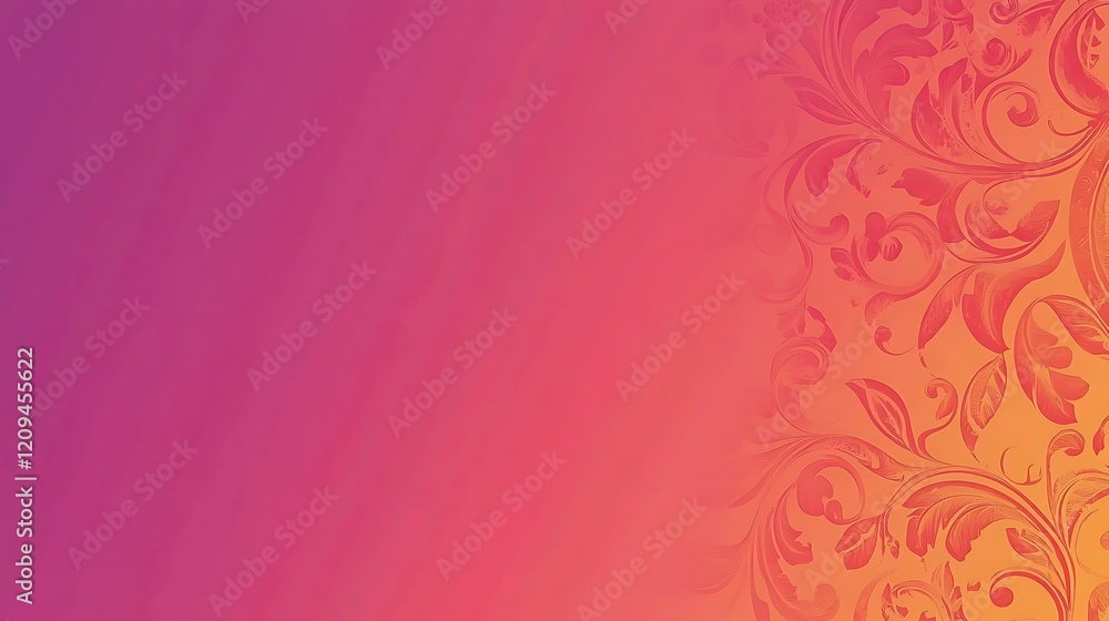 Abstract Floral Design With Pink And Orange Gradient Abstract Floral Design With Pink And Orange Gradient