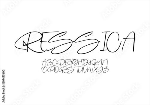 Ressicia font for logo and headline. Isolated vector typeset