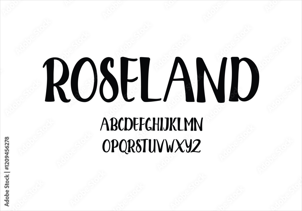 Roseland font for logo and headline. Isolated vector typeset Roseland font for logo and headline. Isolated vector typeset