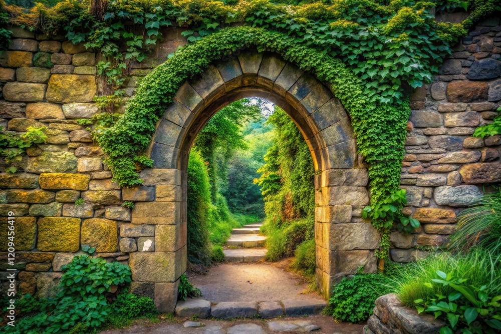Obraz premium Majestic stone arch, architectural marvel, whispers of ancient history.