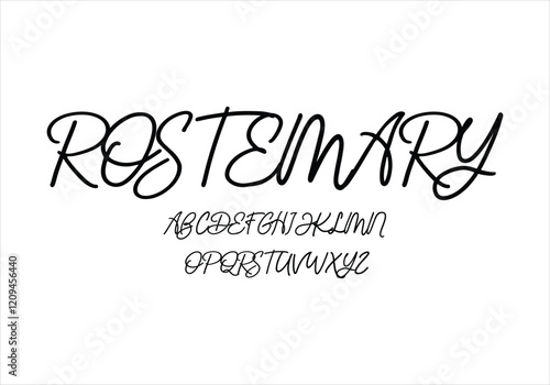 Rostemary font for logo and headline. Isolated vector typeset