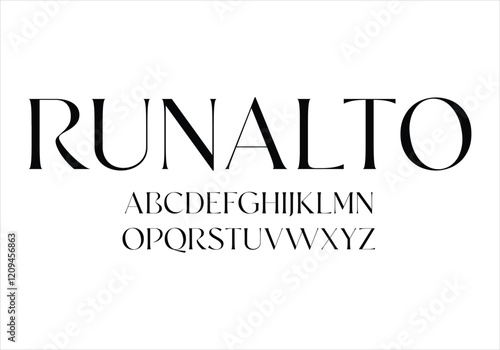 Runalto font for logo and headline. Isolated vector typeset