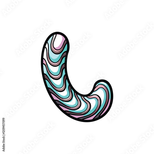 Generate an abstract, playful organic shape with soft gradients. Focus on achieving a visually appealing and dynamic form.