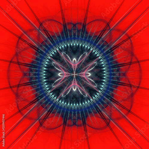 Radiating visionary cross ornament