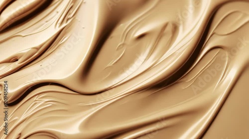 Luxurious beige cosmetic cream swirled texture, perfect for skincare, beauty ads, backgrounds. Ideal for high-end product presentation. Liquid foundation, tone cream. Concealer texture.
