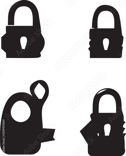 silhouette of clean lock