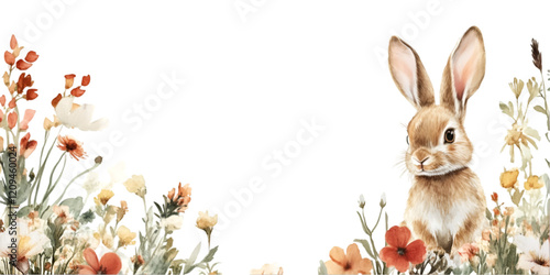 Cute Rabbit on White Background