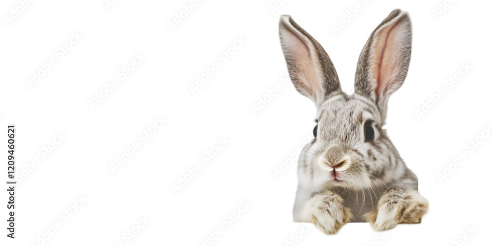 Obraz premium Cute Rabbit on White Background