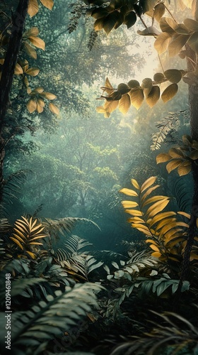 Golden Forest: A Serene Nature Scene